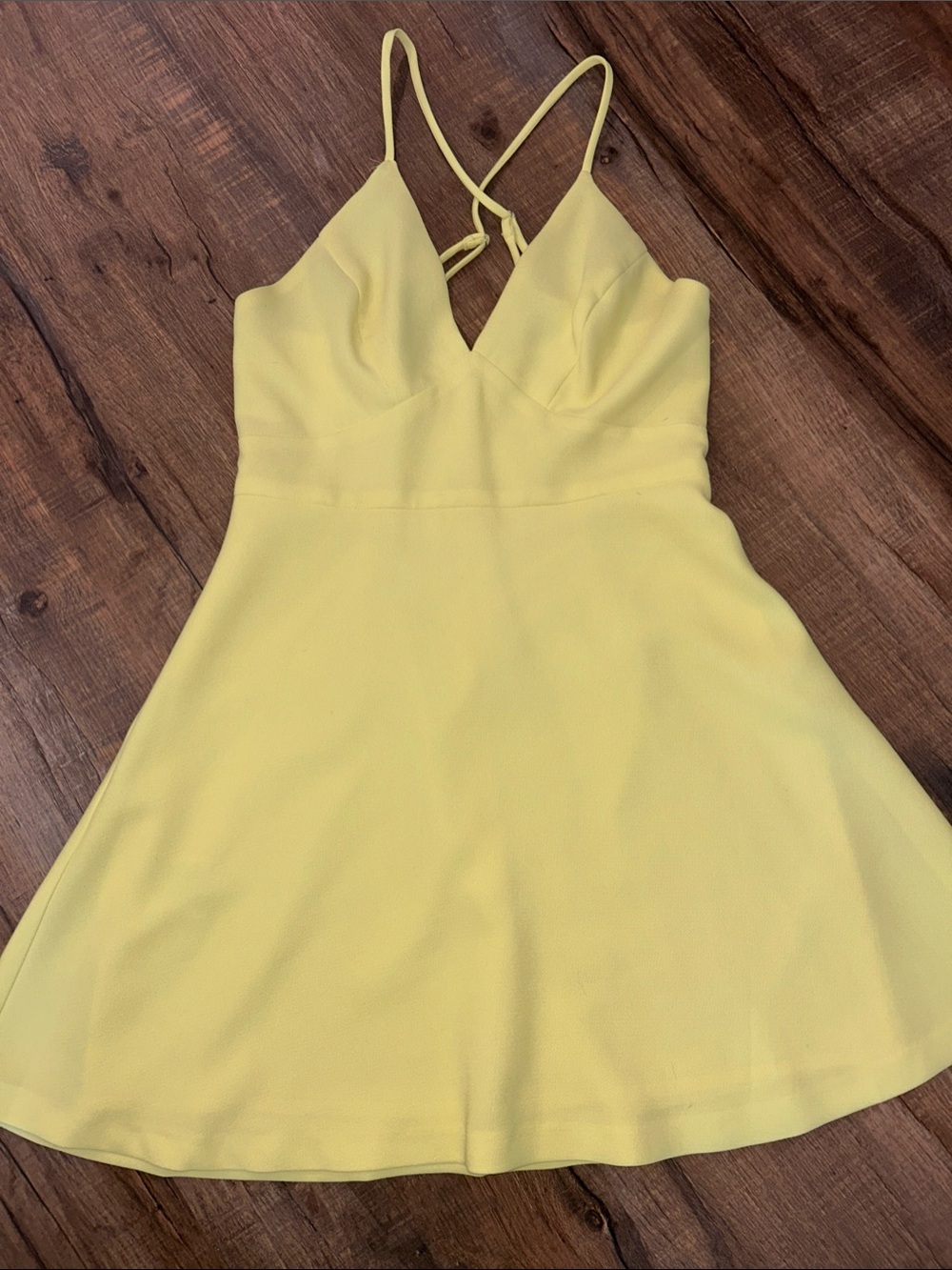 BCBGeneration Yellow Spaghetti-Strap Mini Dress